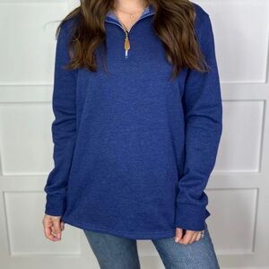 Jess Lea Miley Vintage Royal Blue Quarter-Zip Lightweight‎ Pullover S NWT